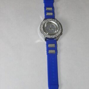 NEW Cobalt blue quartz water resistant "Bling" watch
